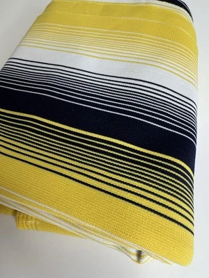 Ropa De Colección Años 60 70 Poliéster Tejido Elástico Rayas Amarillo/Azul Marino 37"x64" Foto 1 de 4