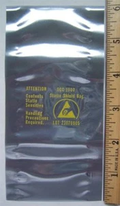 3,000 ESD Anti-Static Shielding Bags, 2" x 6" Open-Top - Picture 1 of 1