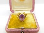 9ct Yellow Gold & Purple Amethyst Dress Ring 1973 Vintage Birmingham