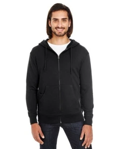 Threadfast Unisex Triblend French Terry Full-Zip - Black Solid - Size XS - Foto 1 di 5