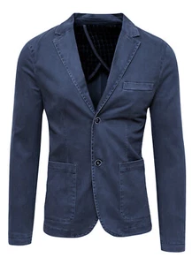 Cristiano Battistini Herren Jacke Dunkelblau Slim Fit Elegant Casual Blazer - Bild 1 von 4