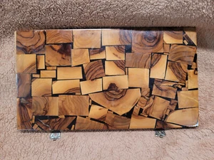 Intarsienparkett 9,75" Klappbox, sieht handgefertigt aus, braucht kleine Scharnierreparatur - Bild 1 von 23