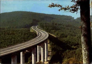 BRÜCKEN Motiv-AK Autobahn Brücke Spüessart Haselbach Postkarte Ansichtskarte AK - Picture 1 of 2