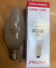 Aura Kerze Long Life Frosted  E14 40W Glühbirne Made In Schweden 3500H  Dimmbar