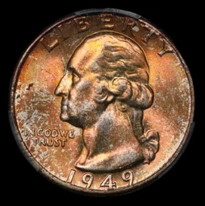 1949 D Washington Quarter PCGS MS67 Rainbow Toned Colorful Toning PQ Coin - Picture 1 of 5