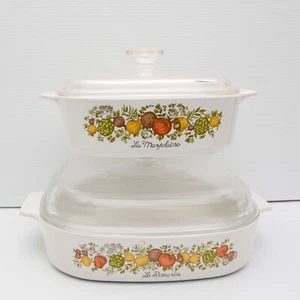 Corning Ware A-9-C/A-12-C 2L/25cm Spice of Life L’Echalote Dishes With Pyrex Lid - Picture 1 of 8