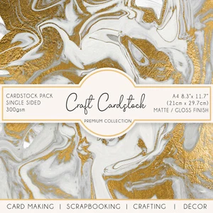 Liquid Gold Marble Wedding Journaling Invitation 300gsm A4 Crafting Cardstock - Picture 1 of 4