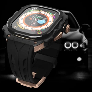 Boîtier en métal robuste de luxe + bracelet en silicone pour Apple Watch Ultra/Ultra 2 49 mm - Photo 1 sur 15