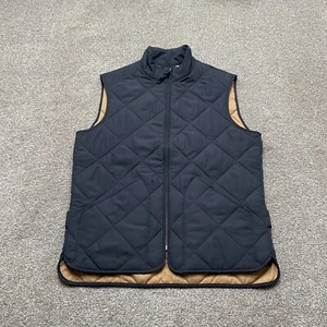 J Crew Vest Adult Small Navy Blue Mercantile Quilted Walker Full Zip Hiking Mens - Picture 1 of 9