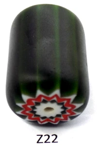 XXL DARK Green Watermelon Chevron African Trade Bead Centerpiece Z22 BG 78 - Picture 1 of 2