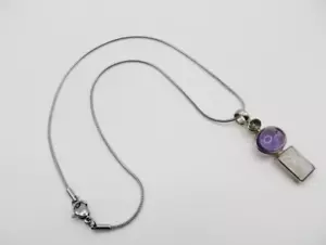 Anhänger Mondstein Amethyst Turmalin 925 Silber mit Kette 40 cm Edelstein Unikat - Bild 1 von 5