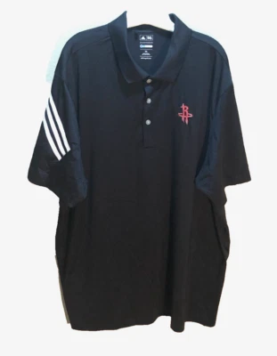 Camiseta polo negra de golf Adidas Cool Max con logotipo del equipo de la NBA Houston Rockets 2XL Foto 1 de 2