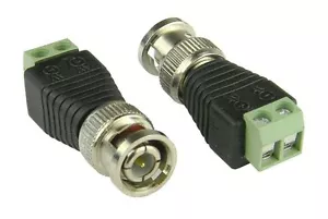 12/pk Screw Terminal Coax Cat5 to BNC Male Video Balun Connectors CCTV Camera - Picture 1 of 1
