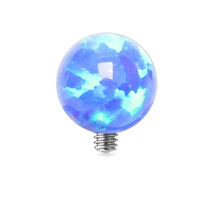 316L Surgical Steel Synthetic Opal Gem Ball Micro Dermal Anchor Top 14g - Picture 1 of 10