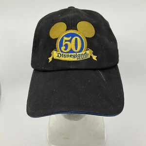 Disneyland Resort 50th Anniversary Black Soft Hat Cap Used Size Adult - Picture 1 of 6
