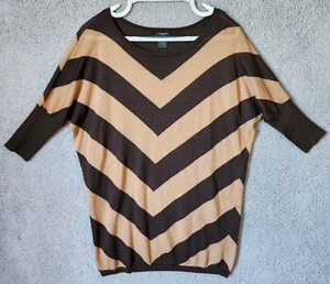 Ann Taylor Women's 3/4 Dolman Sleeve Round Neck Sweater Brown Wool Blend Size M - Picture 1 of 8