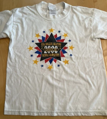 CAMISETA MULTICOLOR VINTAGE CAMPEONATO NACIONAL DE PATINAJE DE EE. UU. TALLA L 14-16 Foto 1 de 4