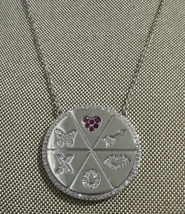 Park Lane Sweets Silvertone Necklace Pink Clear CZs Love Limited Ed. - Picture 1 of 7