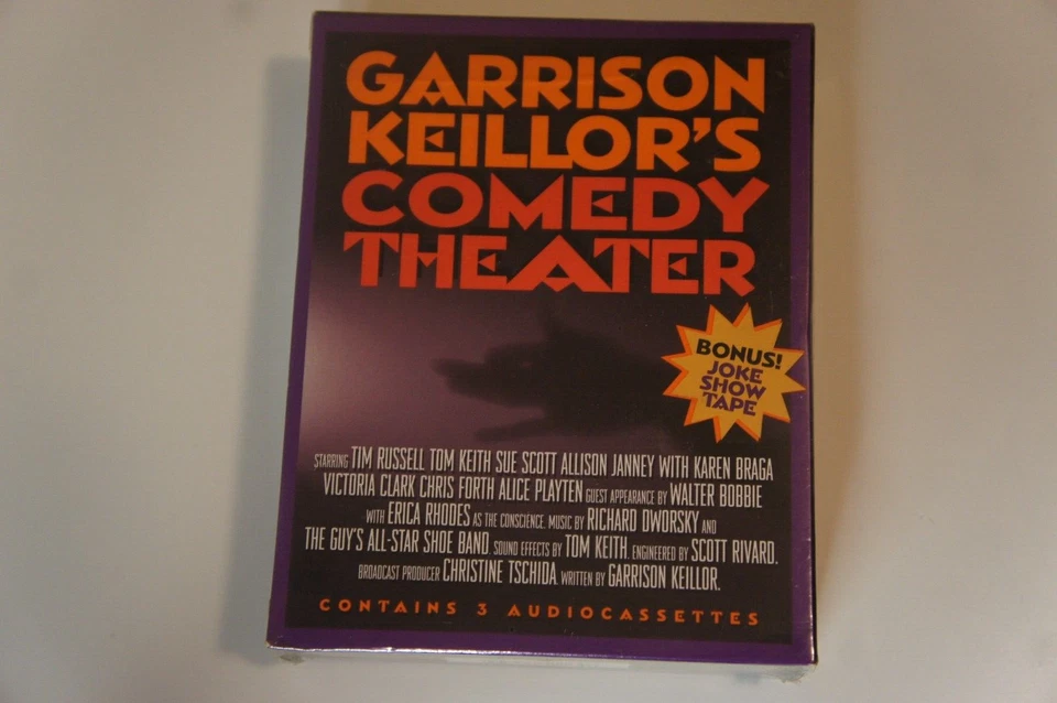 Garrison Keillors Comedy Theater 3 Audio Cassettes Bonus Joke Show Tape