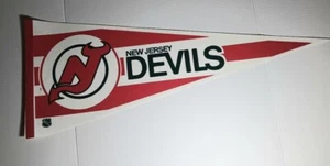 Vintage 1980s New Jersey Devils NHL Full Size Pennant,  SHARP! - Picture 1 of 1