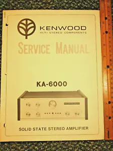 Kenwood KA-6000 Solid State Stereo Amplifier Service Manual ~ Original ~ 1968 - Bild 1 von 4