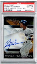 2015 Finest Rickey Henderson Greats Auto - Gold Refractor PSA 10 #11/50