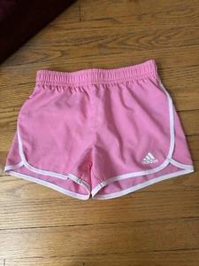 Adidas Girls Pink Nylon Shorts Size Small 7-8 - Picture 1 of 3