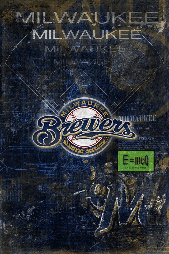 Milwaukee Brewers Poster, Milwaukee Brewers Artwork Gift, Brewers Free Ship US - Image 1 of 4