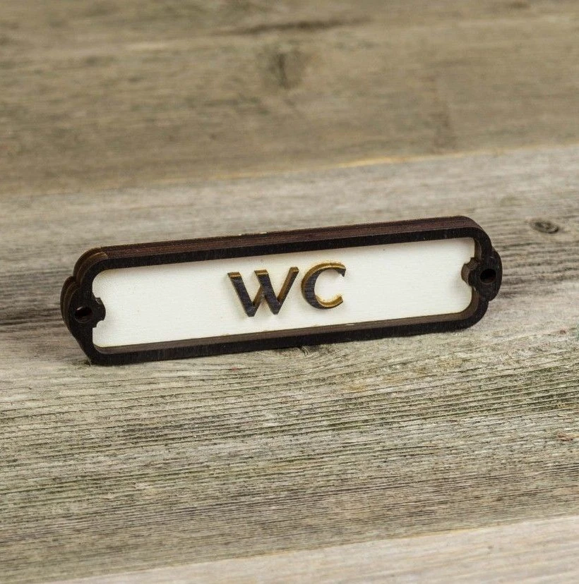 Дверной знак туалета, туалетная вода, табличка, винтажный стиль, железная дорога, ретро, ванная комната - Изображение 1 из 4