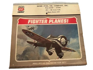 1977 Phillips 66 Fighter Planes! Calender Unused Gulfport FL St Pete Home Fuel - Picture 1 of 5