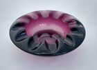Vtg Art Glass Ashtray Dish Purple Sklo Union Adolf Matura 1960 Cog Wheel