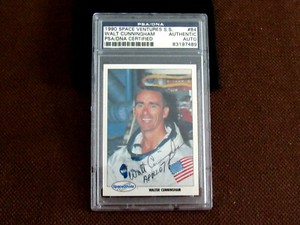 WALTER CUNNINGHAM APOLLO 7 SIGNED AUTO L/E SPACE SHOTS 1990 VENTURES CARD PSA  