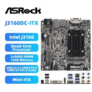 ASRock J3160DC-ITX Motherboard Intel J3160 Quad-Core Processor DDR3 SATA3 HDMI - Picture 1 of 7