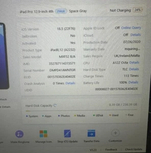 Apple iPad Pro 12.9 (4th gen) 256GB : Working Motherboard with Face ID - HT4 - Picture 1 of 8