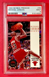 SkyBox Premium 1993 Michael Jordan #45 baloncesto Chicago Bulls (HOF) PSA 9 como nuevo - Imagen 1 de 2