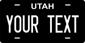 Utah Black White License Plate Personalized Custom Car Bike Motorcycle - Picture 1 of 9
