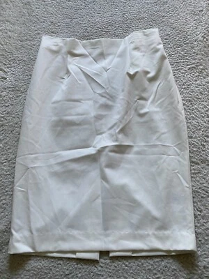 Falda midi Larry Levine para mujer cintura lateral cremallera blanco crema talla 10 Foto 1 de 4