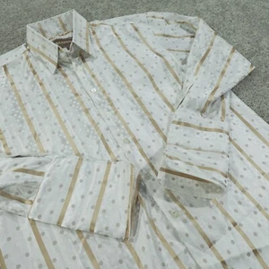 Manzini Shirt Mens XXL Button Down French Cuff Western Silky Polyester - Picture 1 of 10