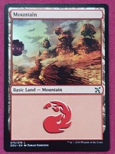 Magic The Gathering DUEL DECKS ELVES VS INVENTORS MOUNTAIN 075 land card MTG - Picture 1 of 2