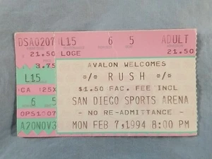 February 2-7-94 1994 RUSH Vtg Concert Ticket Stub San Diego Sports Arena - Picture 1 of 2