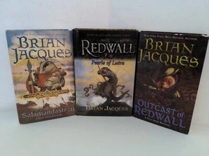 3 REDWALL Brian Jacques, Pearls of Lutra, Salamandastron, Outcast of Redwall - Picture 1 of 4