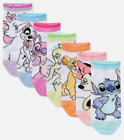 Disney's Stitch Angel Minnie Mouse Marie Patch Tinkerbell Ankle Socks 7 Pairs