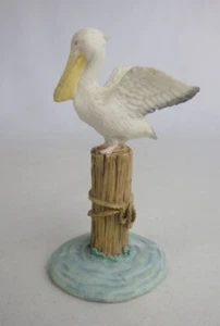 Vintage Lefton Miniatur Pelikan thront auf Pylon Post Figur - Bild 1 von 8