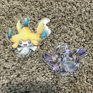 Pokemon Jirachi Acrylic Charm & pikachu Gemini Charm - Picture 1 of 2