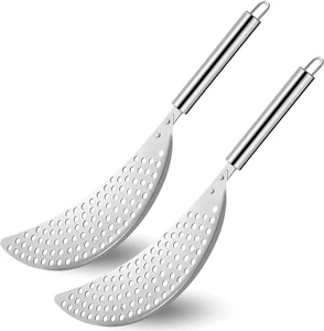 Pack of 2 Held Crescent Drainer Pan Pot Strainer (2PCS), Silver - Picture 1 of 9