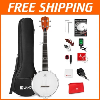Portable 26-Inch Mini Travel Banjo Beginner Kit with Carrying Bag & Accessories - Image 1 of 4