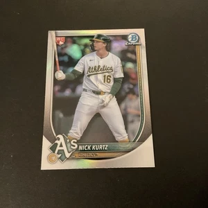 2025 Bowman Chrome Nick Kurtz Red Rookie Refractor #93 Athletics SP - Bild 1 von 2