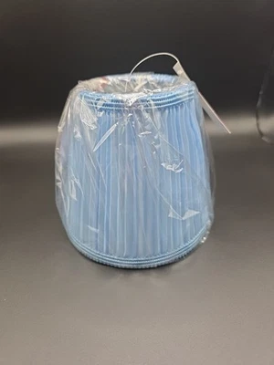 Fabric Pleated Mini Clip On Empire Lamp Shade BLUE  3" T x 5" B x  4.5" T  NWT - Image 1 of 4