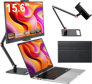Portable Monitor 15.6" 1080P FHD Laptop Screen Extender IPS Display, Plug&Play L - Picture 1 of 3