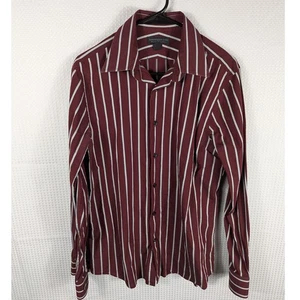 Express Design Studio M Hemd Herren weinrot Streifen Modern Fit Taiwan Y2K Retro - Bild 1 von 4